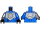 Part No: 973pb3922c01  Name: Torso Armor, Silver Plate with Curly Lines over Robe and Dark Blue Strap Pattern / Blue Arm Left / Flat Silver Arm Right / Black Hands