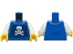 Part No: 973pb6086c01  Name: Torso Shirt with Collar and Dark Blue Pirate Flag with White Skull and Crossbones (Jolly Roger) Pattern (BAM) / White Arms / Yellow Hands