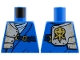 Part No: 973pb6464  Name: Torso Tunic, Bright Light Blue Scarf, Silver Right Armor with Gold Lightning, Dark Blue Strap Pattern