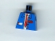 Part No: 973px32  Name: Torso Train Suit Open, Notepad, Red Long Tie and Logo Pattern