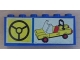 Part No: BA003pb09  Name: Stickered Assembly 6 x 1 x 2 with Steering Wheel and Yellow Car Pattern (Sticker) - Set 6390 - 2 Brick 1 x 6