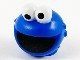 Part No: bb1162pb01  Name: Minifigure, Head, Modified Sesame Street Cookie Monster with White Eyes and Black Mouth Pattern