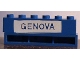 Part No: crssprt02pb73  Name: Brick 1 x 6 without Bottom Tubes with Cross Side Supports with Blue in White 'GENOVA' Pattern