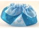 Part No: dupskirt14  Name: Duplo Wear Cloth Skirt Satin Layered with Bright Light Blue Peplum, White Heart and Stars Pattern