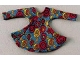 Part No: scl013  Name: Scala, Clothes Female Dress with Long Sleeves and Red/Yellow Circles Pattern