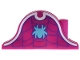 Part No: 2528pb16  Name: Minifigure, Headgear Hat, Pirate Bicorne with Medium Azure Spider Logo, Dark Purple Web and White Trim Pattern