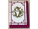 Part No: 26603pb379  Name: Tile 2 x 3 with Gold Dragon and Ornamental Border on White Background Pattern (Sticker) - Set 43174