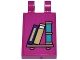 Lot ID: 391265196  Part No: 30350bpb164  Name: Tile, Modified 2 x 3 with 2 Open O Clips with Copper Shelf and Dark Turquoise, Tan, and Dark Purple Books Pattern (Sticker) - Set 43213