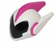Part No: 34704pb01  Name: Mini Doll, Headgear Helmet Alien with Two Side Spikes and Top Ridge, White with Black Visor Pattern