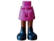Part No: 35216ac00pb028  Name: Mini Doll Hips and Skirt with Molded Reddish Brown Legs and Printed Black Boots with Blue Laces and Seams Pattern - Thin Hinge
