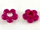 Lot ID: 380292996  Part No: 45453c01  Name: Clikits, Icon Flower 5 Petals 2 x 2 Small with Pin, Frosted with Glued Trans-Clear Center Faceted Gem
