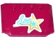 Part No: 52031pb100  Name: Wedge 4 x 6 x 2/3 Triple Curved with 'Livi' and Gold and Medium Azure Star Pattern (Sticker) - Set 41106
