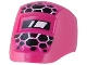 Part No: 65195pb05  Name: Minifigure, Visor Welding with Black, White, and Bright Pink Cracked Stones Pattern