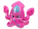 Part No: 77185pb01  Name: Minifigure, Head, Modified Squid with 4 Tentacles, Dark Turquoise Spots and Skull Tattoo Pattern