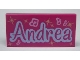 Lot ID: 360433461  Part No: 87079pb0050  Name: Tile 2 x 4 with 'Andrea' and Music Notes Pattern