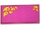 Part No: 87079pb0181  Name: Tile 2 x 4 with Yellow Paisley Shooting Stars on Magenta Background Pattern 1 (Sticker) - Set 41034