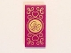 Part No: 87079pb0308  Name: Tile 2 x 4 with Gold 'GH', Hearts and Swirls on Transparent Background Pattern (Sticker) - Set 41101