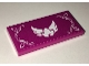 Part No: 87079pb0331  Name: Tile 2 x 4 with White Winged Leaf and Scrollwork Pattern (Sticker) - Set 41174