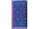 Part No: 87079pb0664  Name: Tile 2 x 4 with Bedspread with Magenta Flowers and Medium Blue Stripes Pattern (Sticker) - Set 41126
