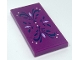 Part No: 87079pb1035  Name: Tile 2 x 4 with Arendelle Dark Blue and Lavender Leaves Pattern (Sticker) - Sets 41148 / 43172