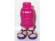 Part No: 92249c00pb03  Name: Mini Doll Hips and Skirt Long, Light Nougat Legs and Dark Purple Sandals Pattern
