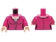Lot ID: 100499965  Part No: 973pb2176c01  Name: Torso Female Outline, Cardigan Sweater, Undershirt with Dark Pink Dots and Silver Star Pendant Pattern / Magenta Arms / Light Nougat Hands