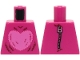 Part No: 973pb4605  Name: Torso Suit with Fur and Dark Pink Heart, Metallic Pink Zipper on Back Pattern (BAM)