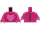 Part No: 973pb4605c01  Name: Torso Suit Dark Pink Heart, Zipper on Back Pattern (BAM) / Magenta Arms / Magenta Hands