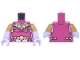 Part No: 973pb6552c01  Name: Torso Female Vest with Gold Emblems, Belt and Triangle Triforce Pattern / Lavender Arms with Molded Pearl Gold Short Sleeves Pattern / Lavender Hands