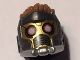 Part No: 17012pb02  Name: Minifigure, Headgear Helmet Space Wraparound with Medium Nougat Hair on Top, Breathing Vents and White Eye Holes Pattern (Star-Lord)