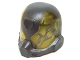 Part No: 20923c01pb01  Name: Minifigure, Headgear Helmet Space with Trans-Yellow Visor with Pearl Dark Gray Bug Pattern
