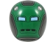 Lot ID: 342541069  Part No: 21560pb13  Name: Large Figure Armor, Round, Smooth with Green Robot Face with Bright Light Blue Eyes (Hydra Stomper) Pattern