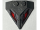 Part No: 22391pb02  Name: Wedge 4 x 4 Pointed with Red Eyes, Dark Bluish Gray Armor Plates and Rivets Pattern on Both Sides (Stickers) - Set 76117