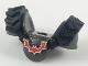 Part No: 34706c01pb01  Name: Minifigure Armor Breastplate with Rubber Tire Treads and Red Crooked Bat Pattern