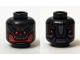 Part No: 3626cpb1308  Name: Minifigure, Head Alien with Red Eyes and Mouth Pattern - Hollow Stud