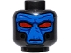 Part No: 3626cpb3144  Name: Minifigure, Head Alien with SW Duros Blue Face, Dark Blue Facial Lines, Large Red Eyes, Frown, and Black Breathing Tube Ports (Cad Bane) Pattern - Hollow Stud