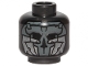 Part No: 3626pb2495  Name: Minifigure, Head Mask Dark Bluish Gray and Silver Skull Pattern