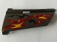Part No: 44350pb024  Name: Technic, Panel Fairing #20 Large Long, Small Hole, Side A with Orange and Red Flames on Dark Gray Background Pattern (Sticker) - Set 8649