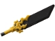 Part No: 7268pb01  Name: Minifigure, Weapon Sword with Pommel with Molded Pearl Gold Hilt with Flaming Dragon Head Pattern (Reveal Blade)