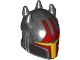 Part No: 78645pb01  Name: Minifigure, Headgear Helmet with Horns, SW Mandalorian with Red, Silver and Yellow Pattern