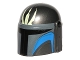 Part No: 87610pb03  Name: Minifigure, Headgear Helmet with Holes, SW Mandalorian with Bright Light Yellow Trident Pattern