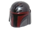 Part No: 87610pb05  Name: Minifigure, Headgear Helmet with Holes, SW Mandalorian with Dark Red Visor and Black Handprint Pattern