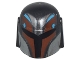 Part No: 87610pb23  Name: Minifigure, Headgear Helmet with Holes, SW Mandalorian with Black, Silver, Reddish Brown, and Medium Azure Pattern