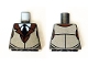 Part No: 973pb2062  Name: Torso White Shirt with Black Tie, Reddish Brown Jacket Collar and Silver Vest Pattern