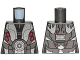 Part No: 973pb2837  Name: Torso SW Armor M-OC Hunter Droid with Silver and Red Pattern