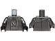 Part No: 973pb3977c01  Name: Torso SW Striped, Silver and Dark Brown Layered Robe Pattern / Pearl Dark Gray Arms / Black Hands