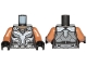 Part No: 973pb4686c01  Name: Torso Female Armor with Silver Plates Pattern (Valkyrie) / Medium Nougat Arms / Black Hands