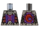 Part No: 973pb5662  Name: Torso Dark Purple Armor, Silver Plates, Metallic Pink Blades, Red Trim and Wolf on Back Pattern
