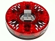 Part No: 98318c16pb01  Name: Turntable 6 x 6 x 1 1/3 Round Base Serrated with Trans-Red Top with Black and White Pattern (Ninjago Spinner)