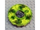 Lot ID: 96246519  Part No: bb0549c10pb01  Name: Turntable 6 x 6 x 1 1/3 Round Base Serrated with Trans-Neon Green Top and Green with Red Spots Pattern (Ninjago Spinner)